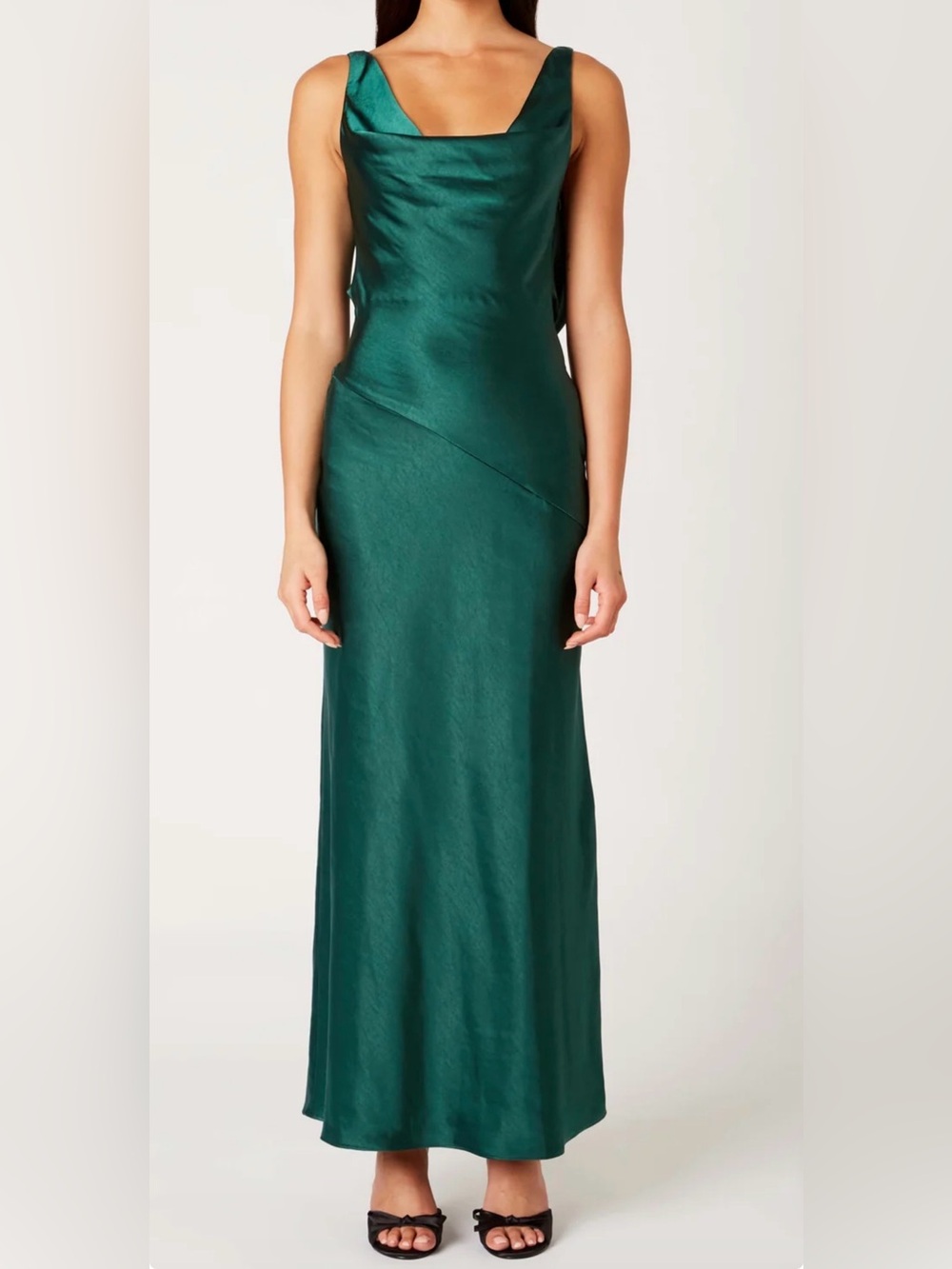 Satin Emerald Green Dress